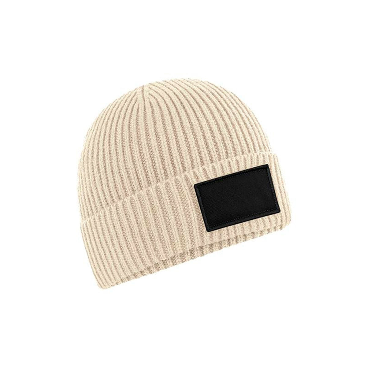 Beechfield Fashion Patch Beanie, vaalea, oatmeal