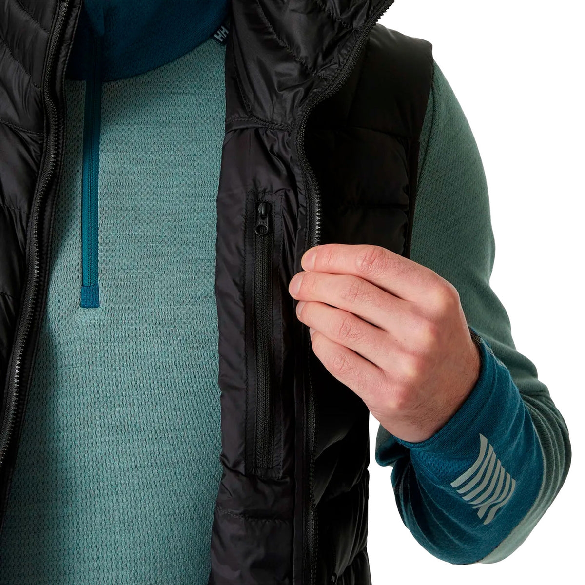 Verglas Down Vest 2.0, musta, vetoketjullinen sisätasku