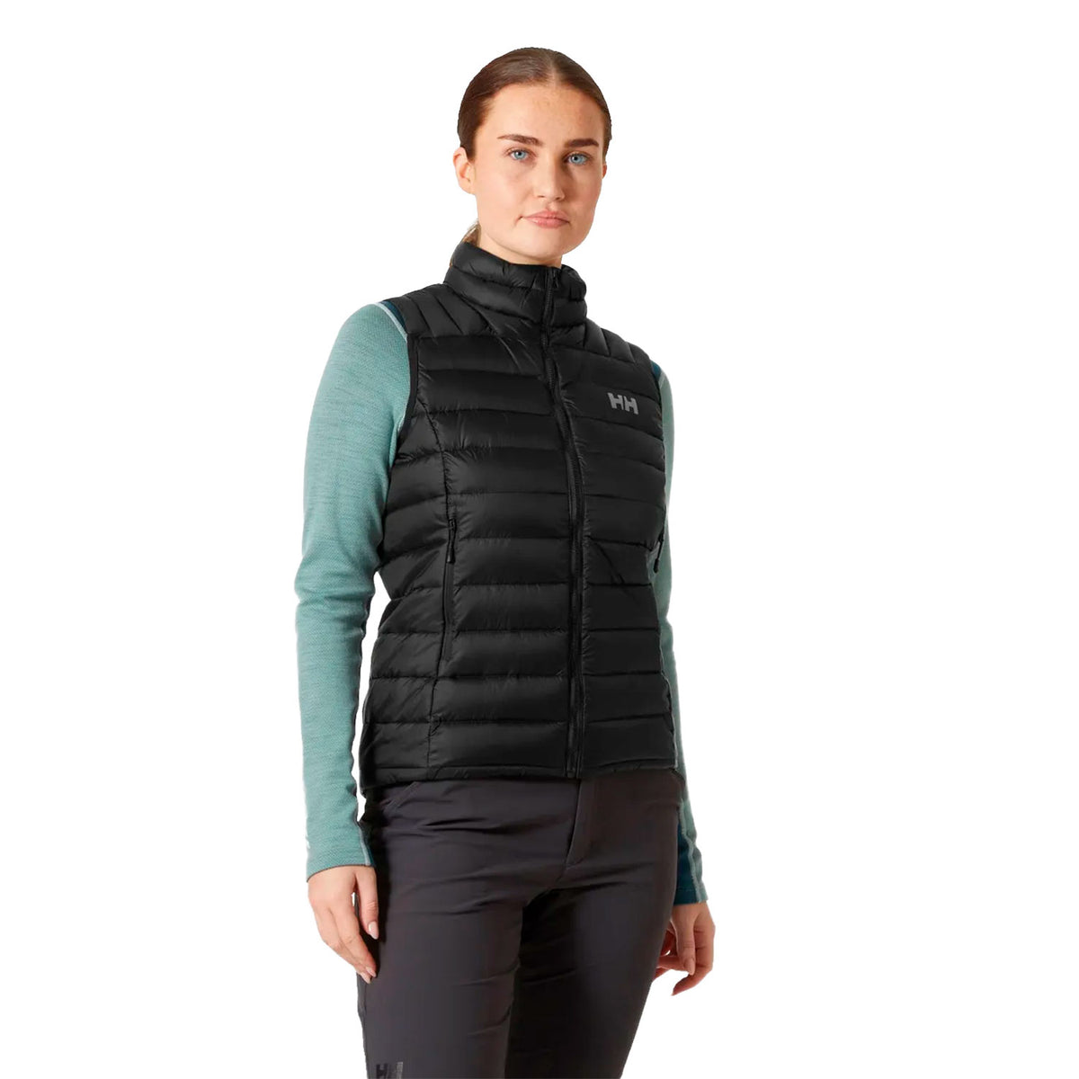 HH Verglas Down Vest 2.0, naisten musta kevytuntuvaliivi