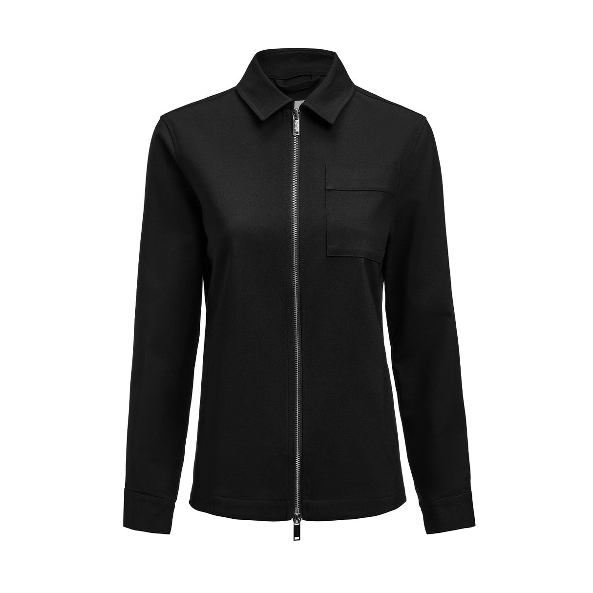 Modern Zip Overshirt Woman, musta
