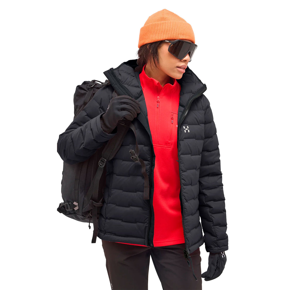 Spitz Down Hood Women, musta