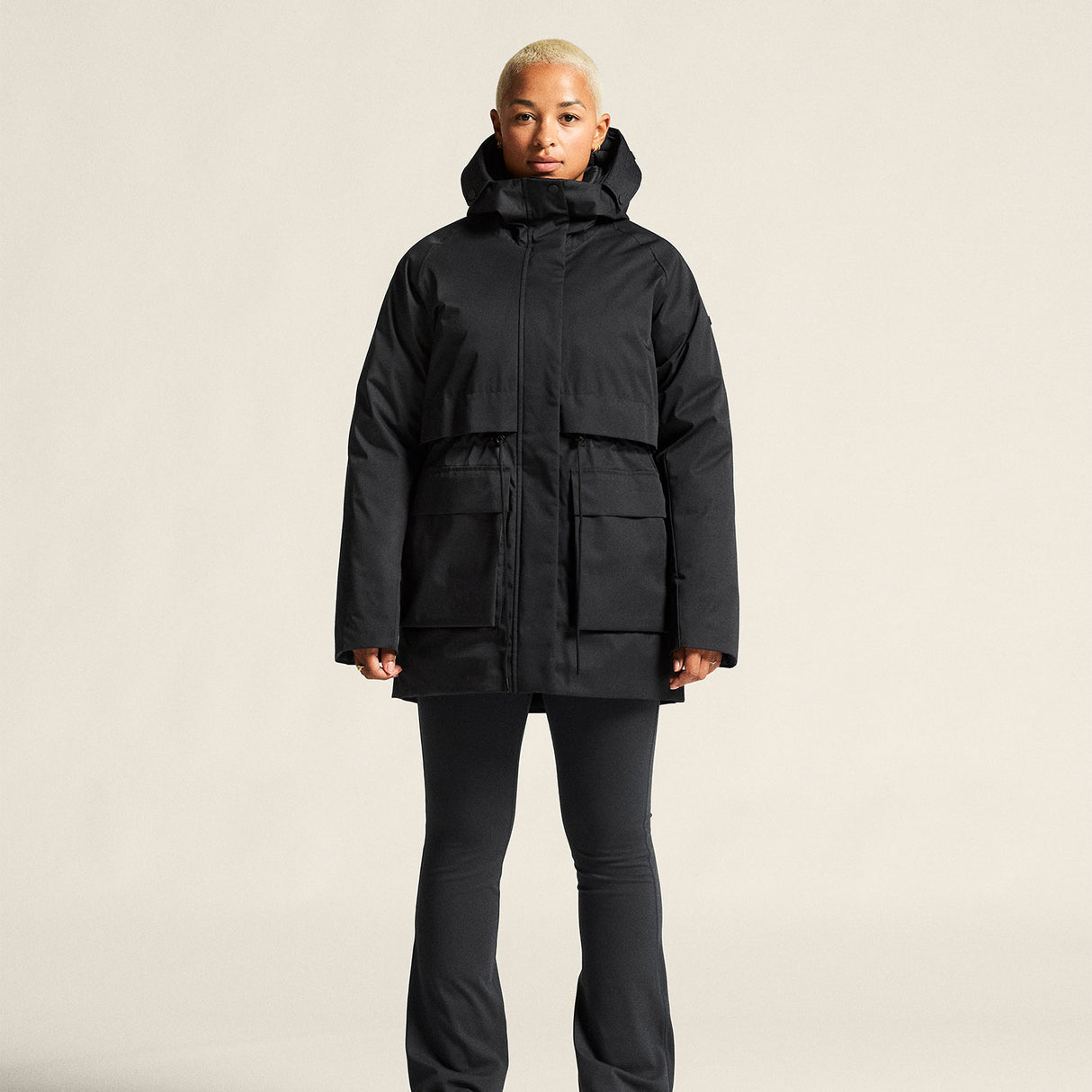 Urban Padded Parka W musta parkatakki