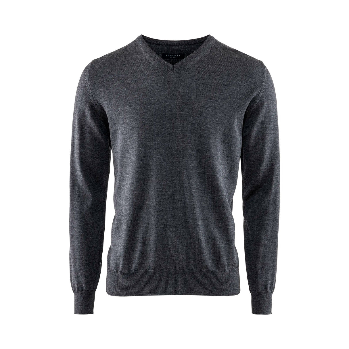 Berkeley Wilton Merino V-neck tummanharmaa
