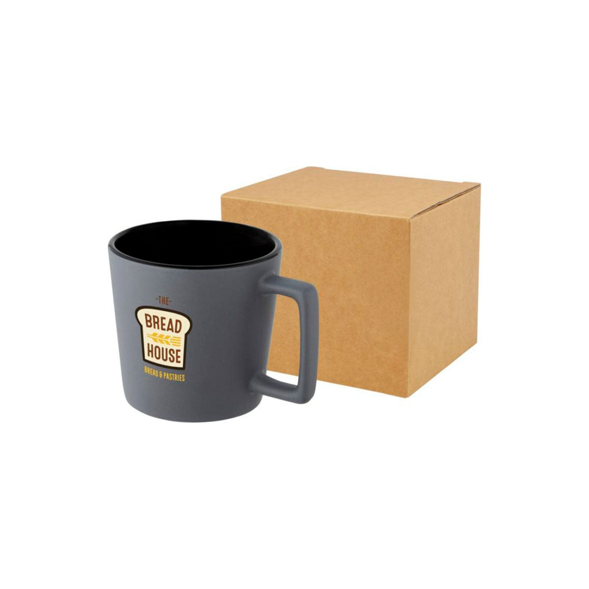 cali 370 ml, harmaa-musta, muki omalla painatuksella