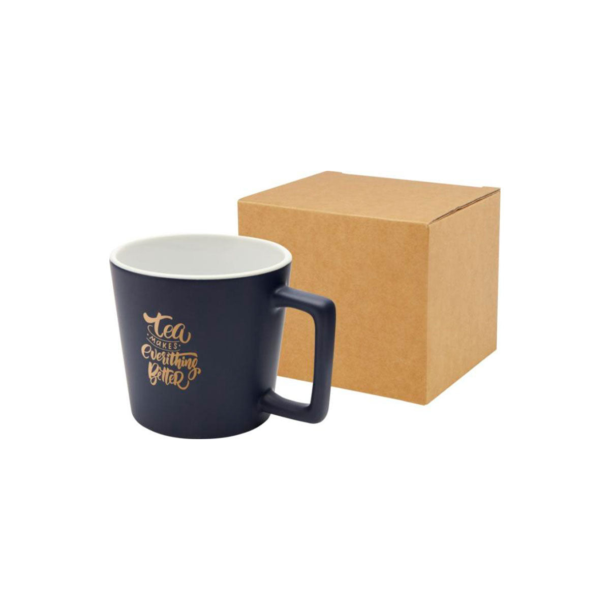 cali 370 ml, tummansininen, muki omalla painatuksella