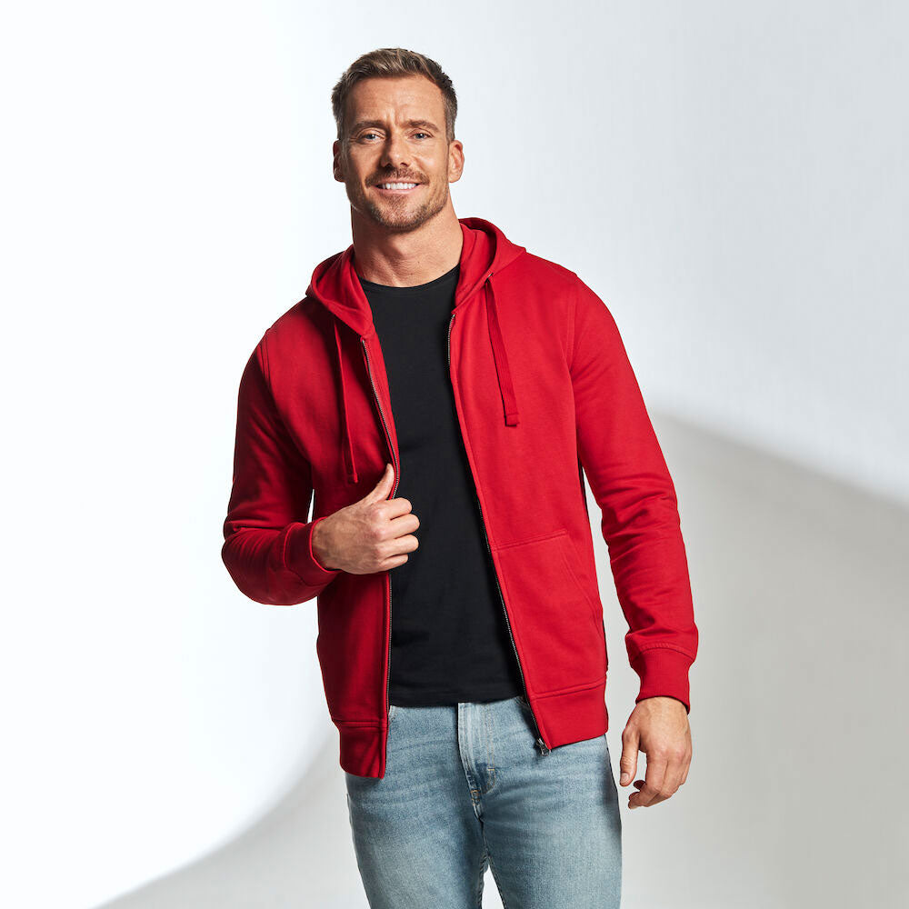 cottover punainen miesten vetoketjuhuppari