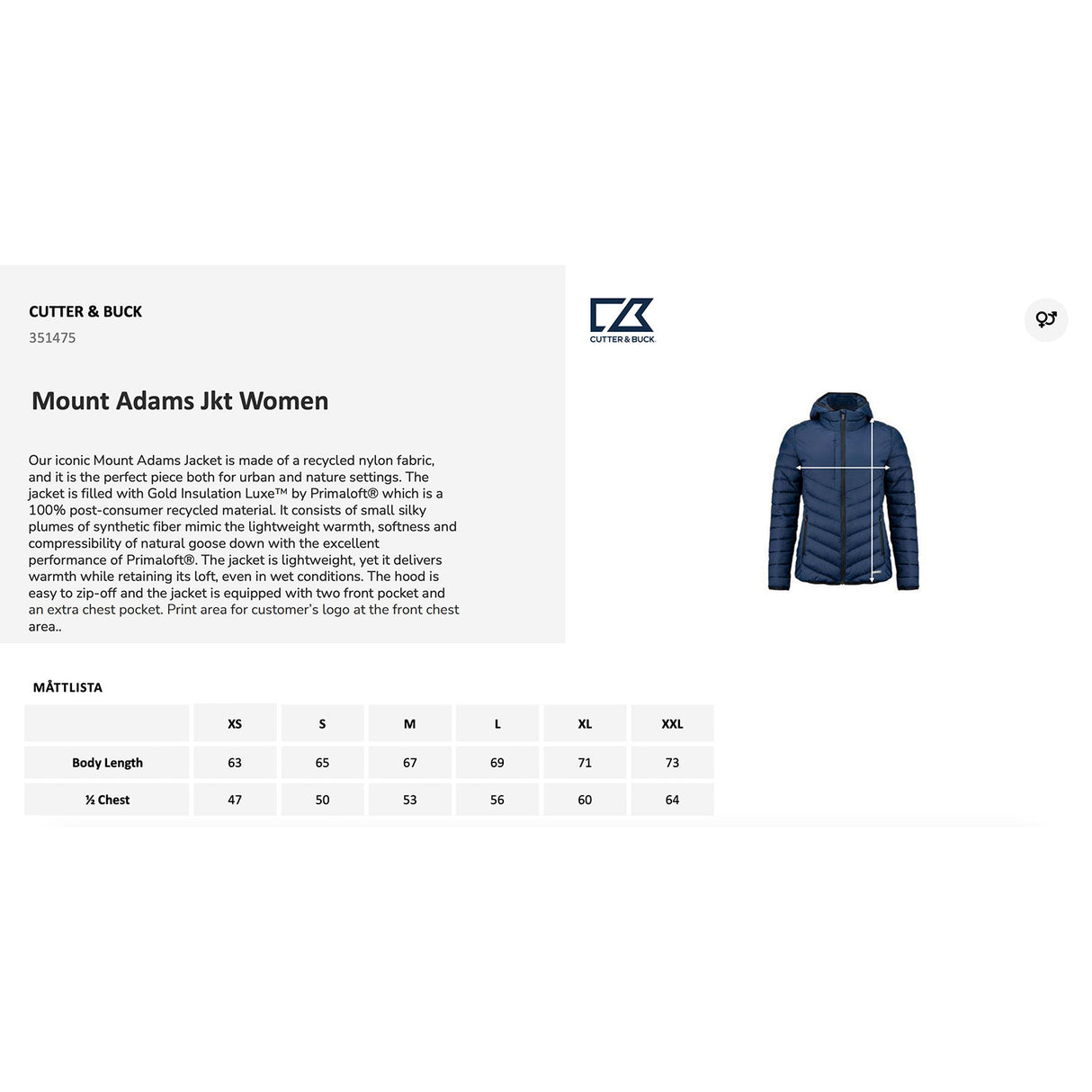 Cutter buck Mount Adams Jkt Ladies
kokotaulukko naisten