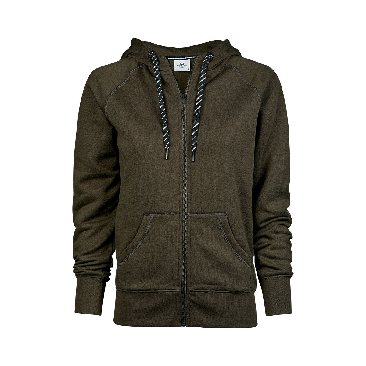 dark olive naisten tee jays fashion huppari vetoketjulla