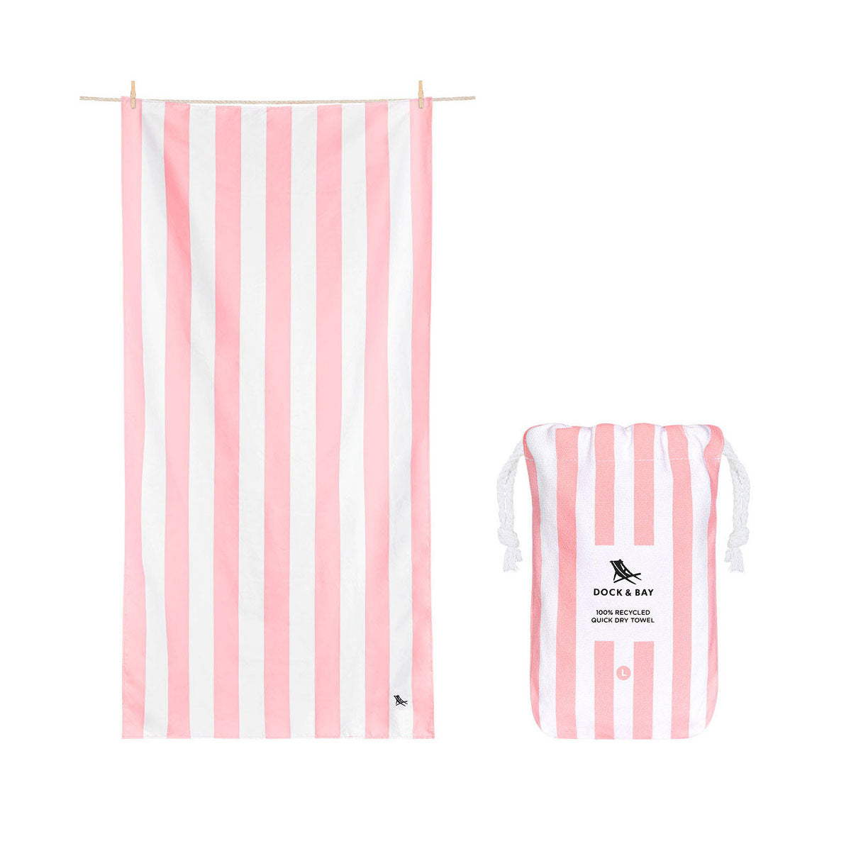Dock & Bay rantapyyhe, vaaleanpunainen