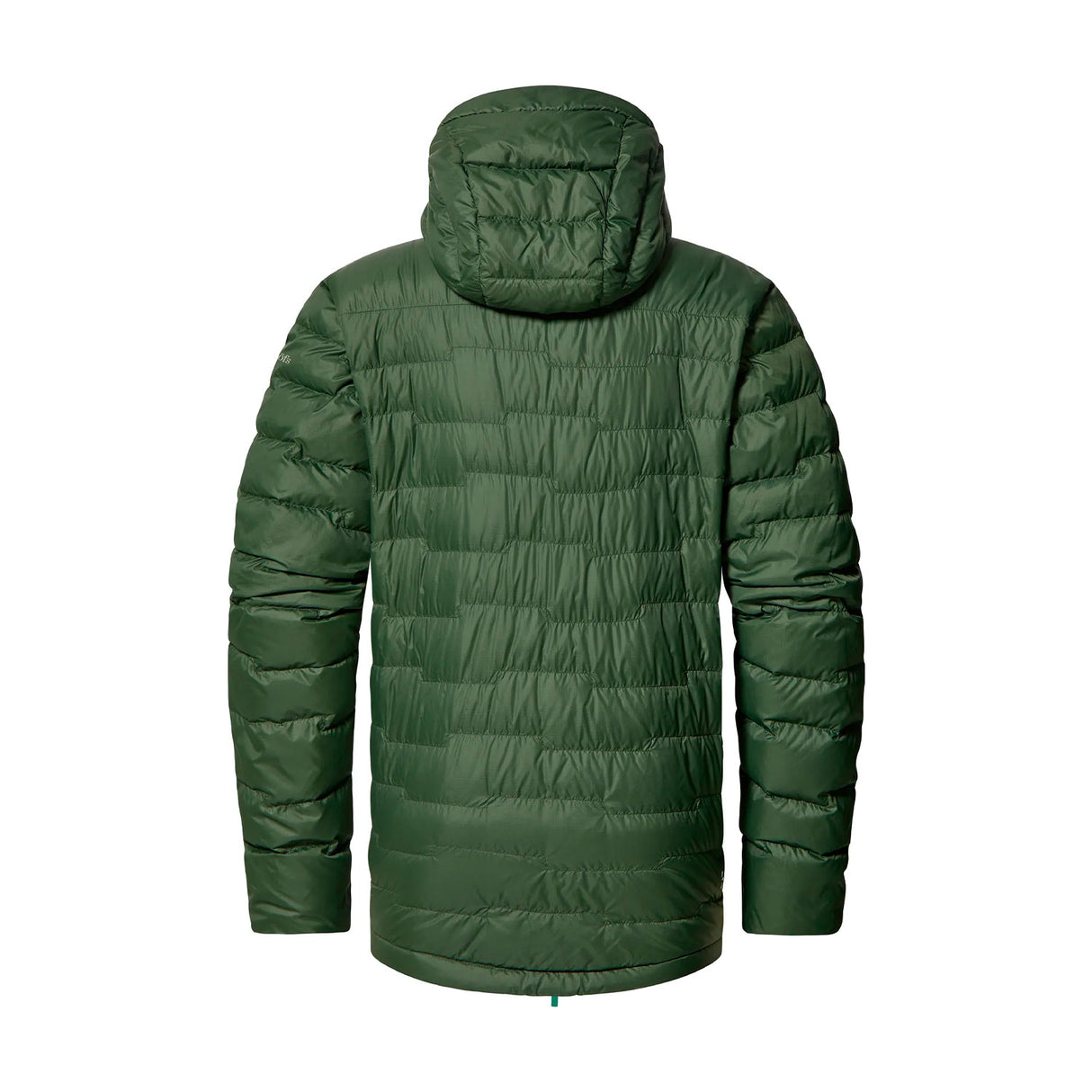 Haglöfs kevytuntuvatakki hupulla, tummanvihreä, selkä