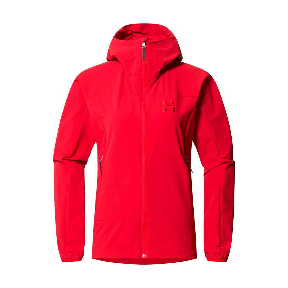 haglöfs naisten softshell takki hupulla, punainen