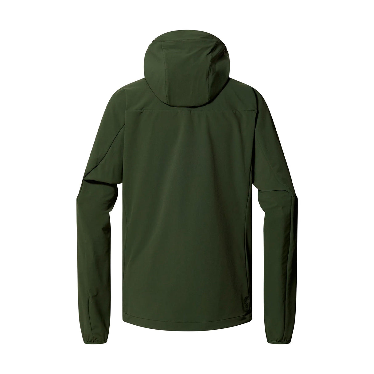 haglöfs naisten softshell takki hupulla, seaweed green, selkä