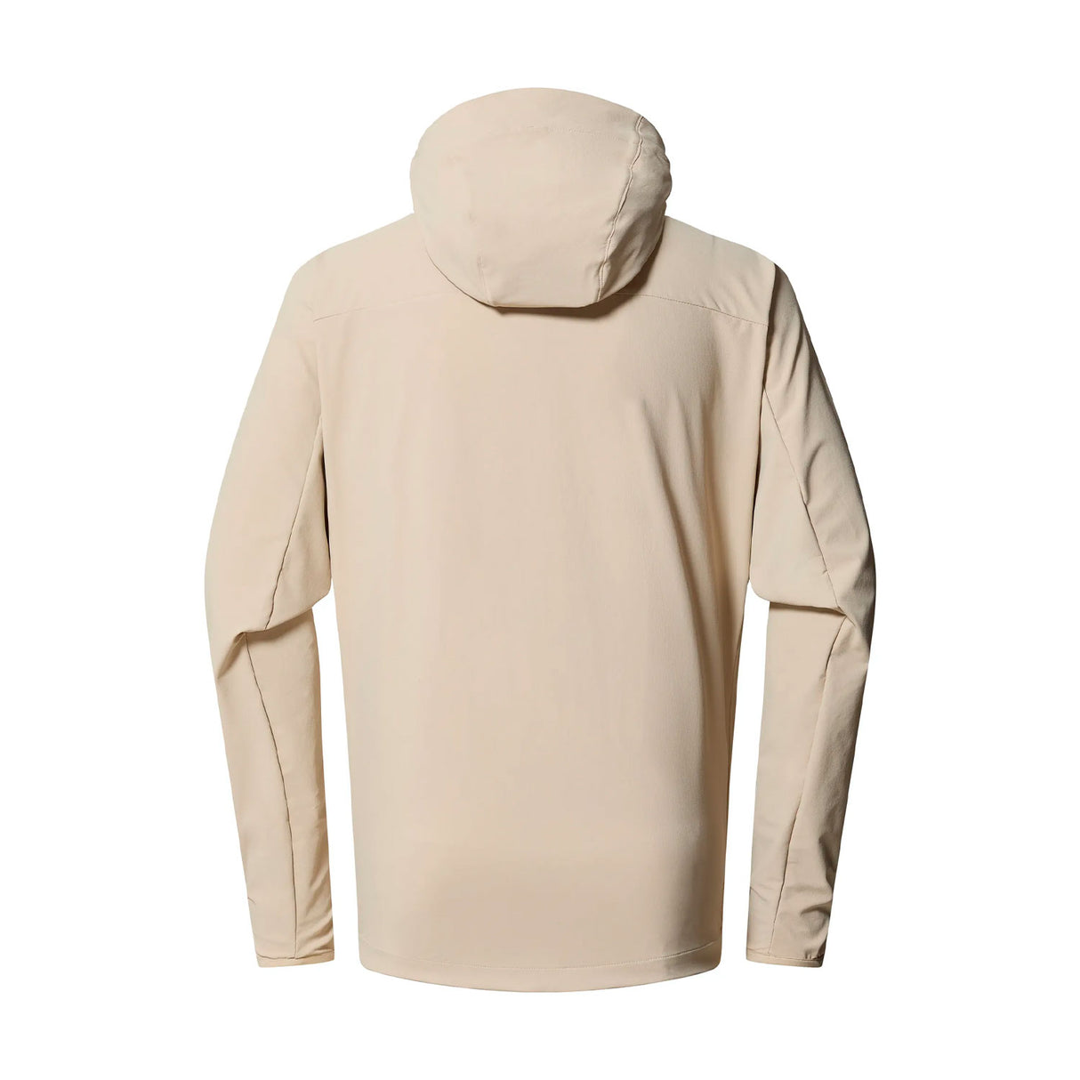 haglöfs softshell takki hupulla, chalk beige, selkä