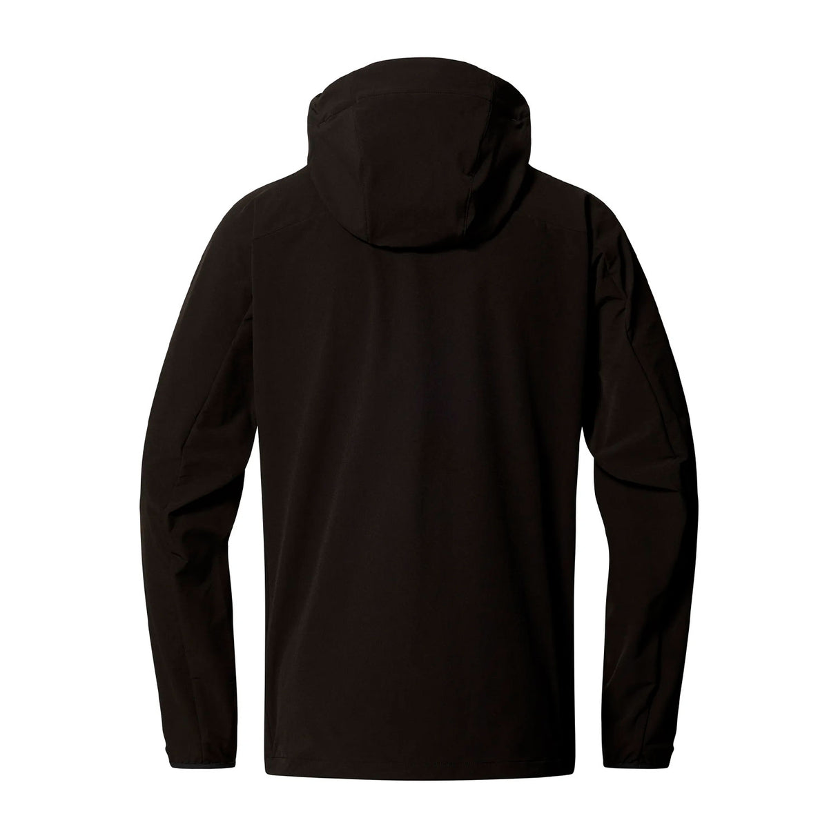 haglöfs softshell takki hupulla, musta, selkä