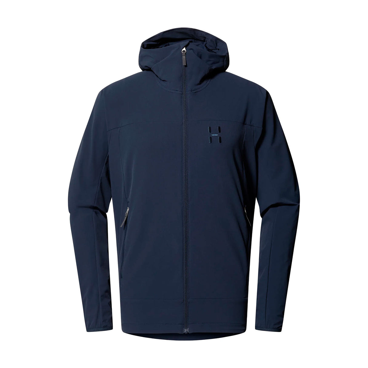 haglöfs softshell takki hupulla, navy, tummansininen