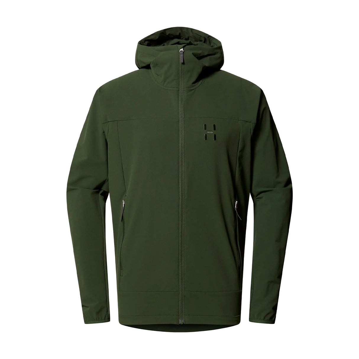 haglöfs softshell takki hupulla, seaweed green
