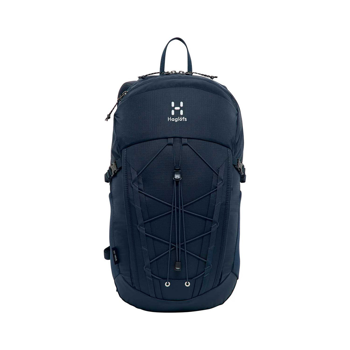 haglöfs vide 20 tummansininen reppu omalla logolla