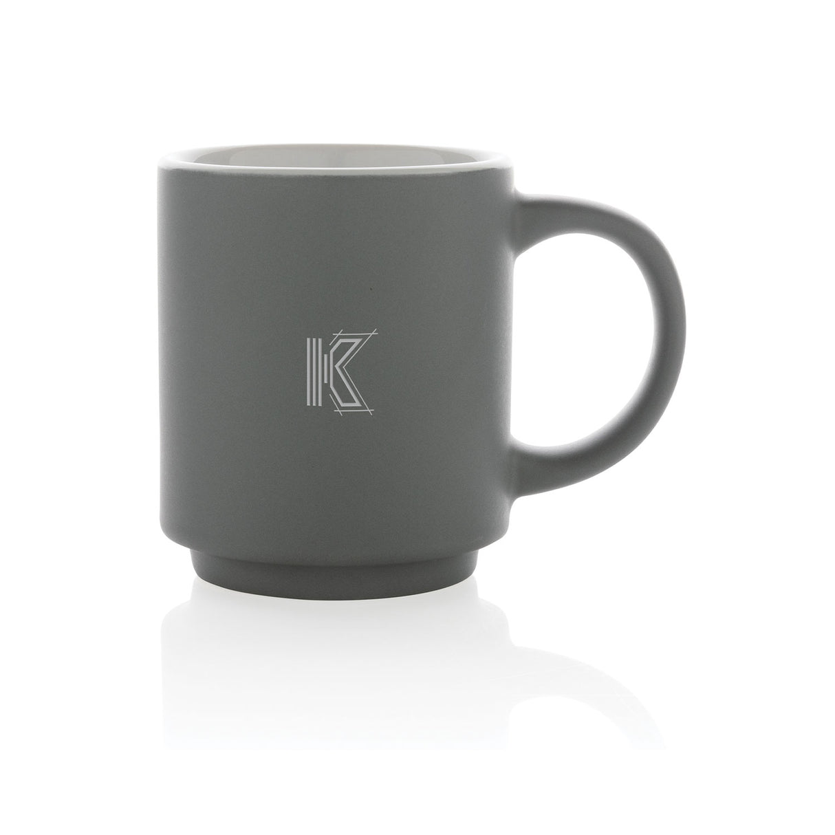harmaa pinottava kahvikuppi painatuksella, 180 ml