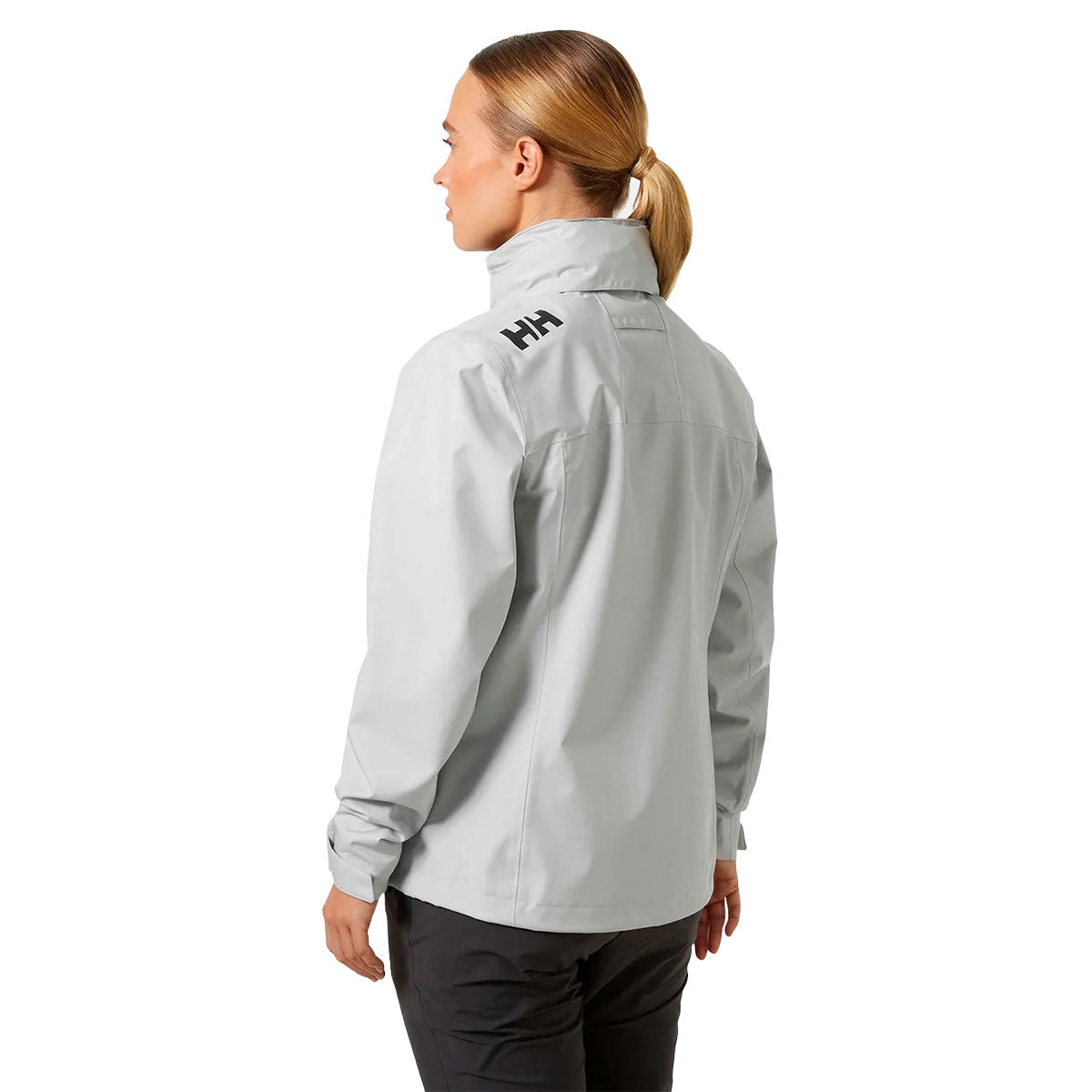 helly hansen naisten crew hooded jacket 2.0, harmaa, selkä