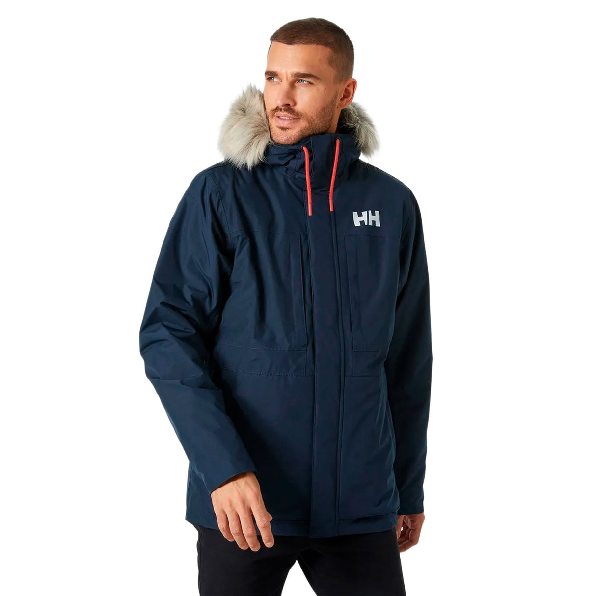 helly hansen navy parkatakki omalla logolla