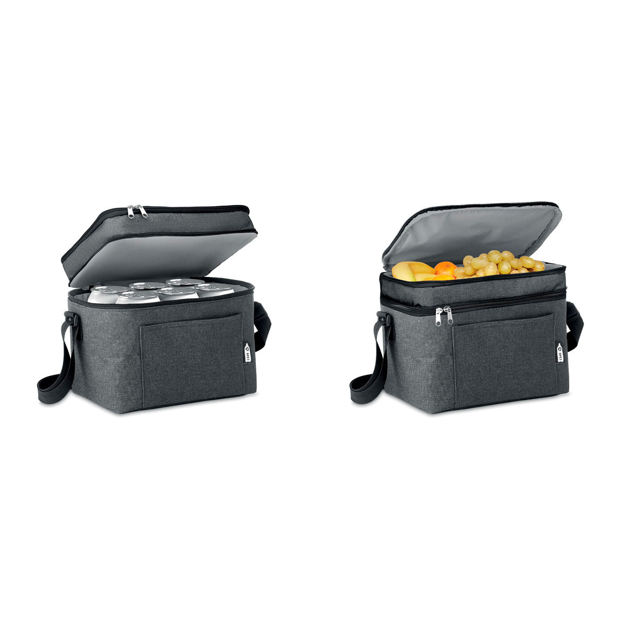 kaksiosainen kylmälaukku, musta meleerattu