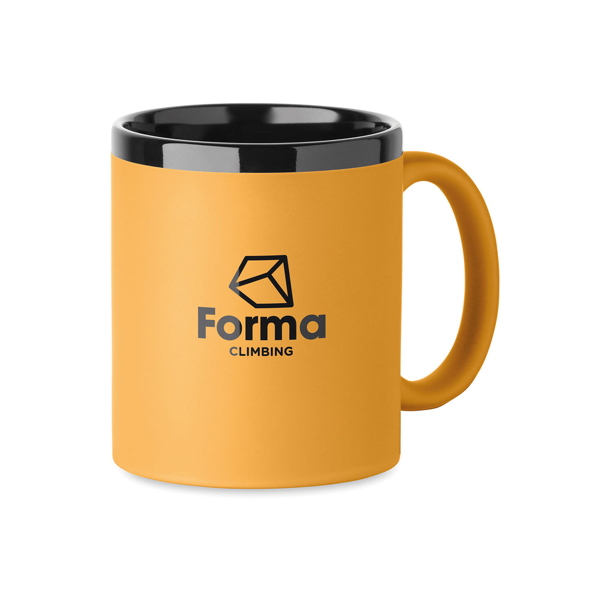 keltainen soft touch muki 300 ml omalla logolla