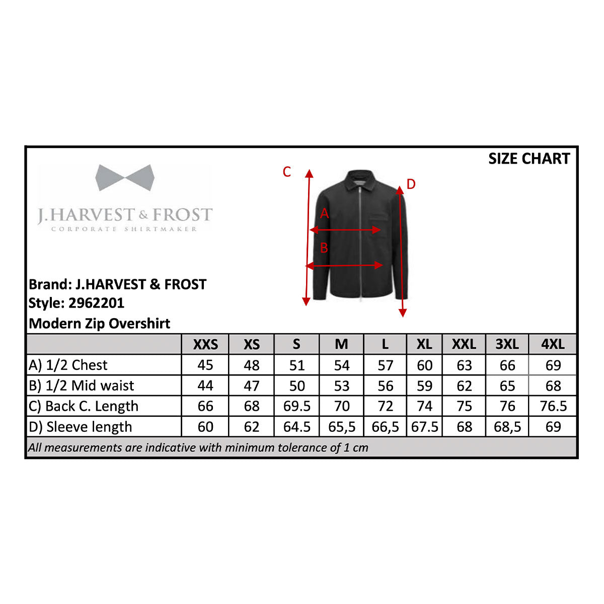 kokotaulukko J.Harvest & Frost Modern Zip Overshirt