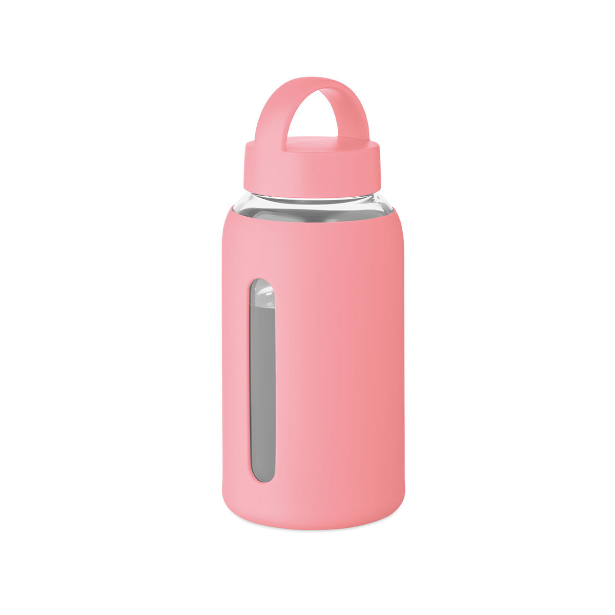 lasi juomapullo pinkki silikonisuoja 600 ml