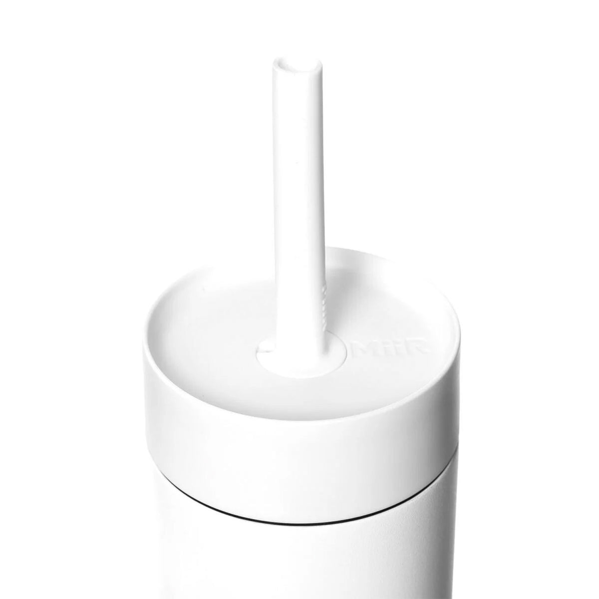 MiiR Sipper Straw Bottle juomapullo pillillä, valkoinen, pilli ja kansi