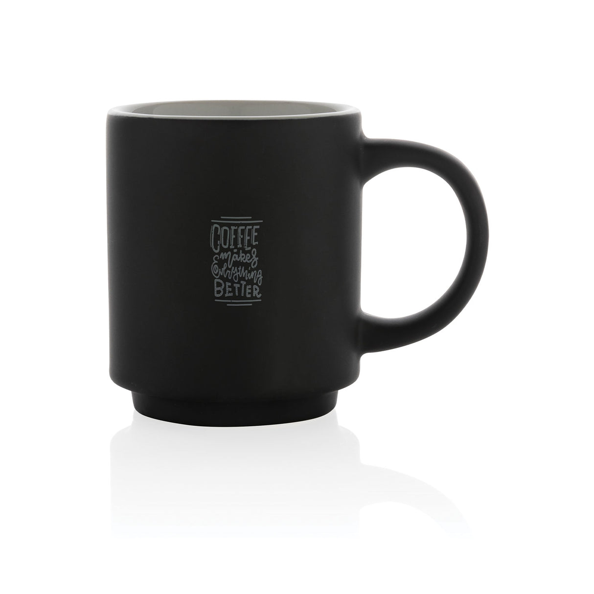 musta pinottava kahvikuppi painatuksella, 1880 ml