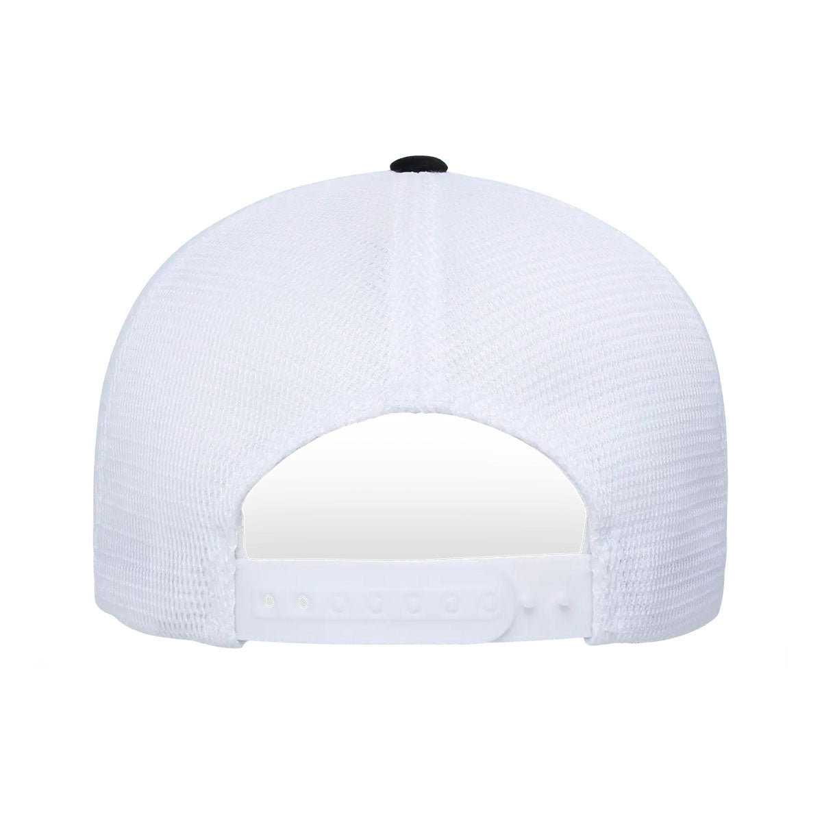 musta-valkoinen 110 mesh cap 2-tone trucker lippis, takaosa