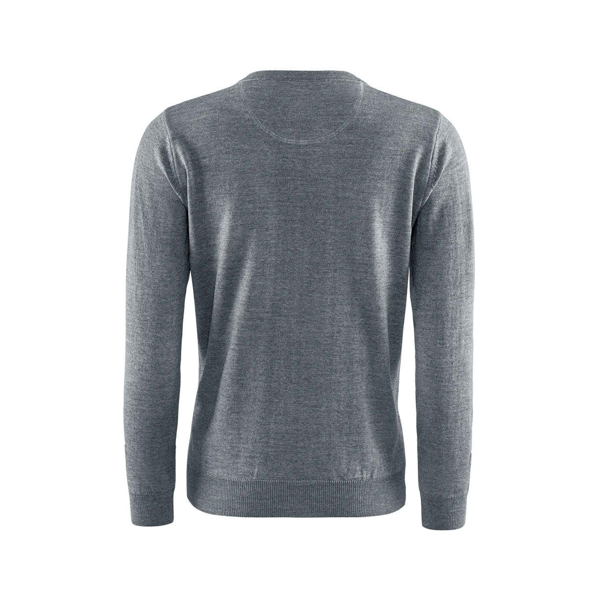 Berkeley Wilton Merino V-neck naisten merinovillaneule, harmaa, selkä