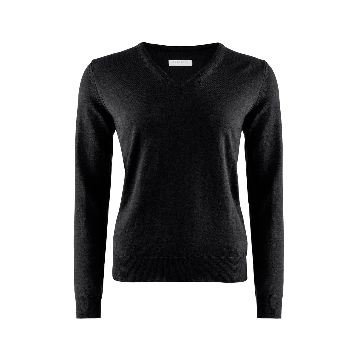 Berkeley Wilton Merino V-neck naisten merinovillaneule, musta
