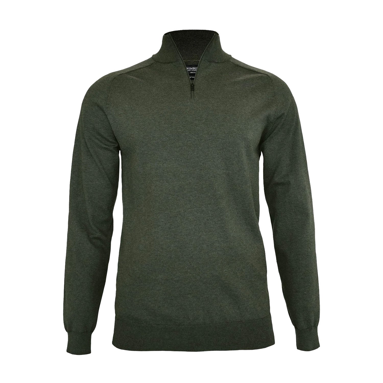 nimbus Brighton 1/4-Zip puuvillaneule vetoketjulla, oliivinvihreä