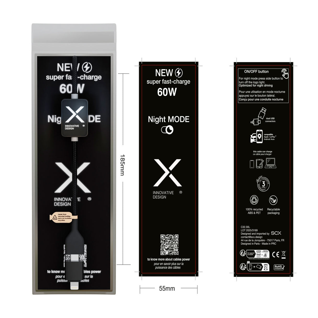 scx c32 usb latausjohto, pakkaus