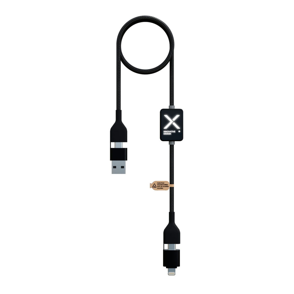 scx design C32 usb latausjohto valaistuvalla logolla