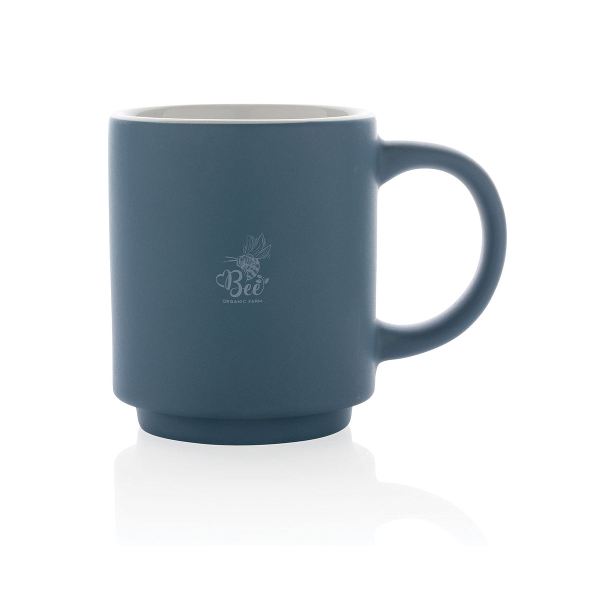 sininen pinottava kahvikuppi painatuksella, 180 ml