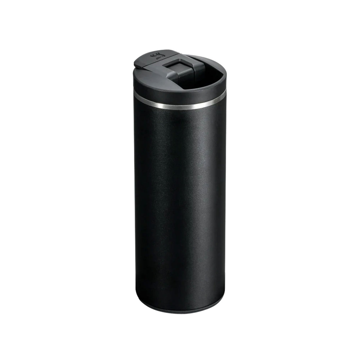 Stanley Transit Flip Top Mug 0.35L termosmuki, musta, kuva mukin takaosasta