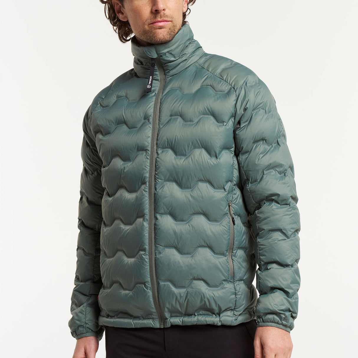 tenson TXlite Shibui Down Collar Jacket Men harmaanvihreä