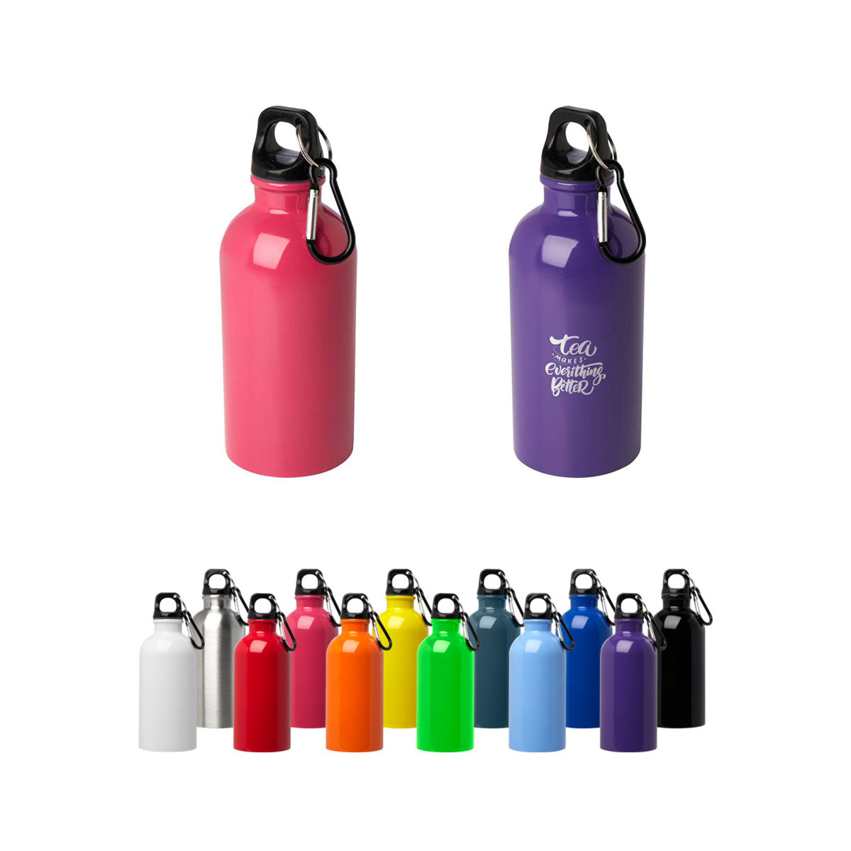 teräksinen juomapullo omalla logolla, painatuksella tai kaiverruksella, 0,4L / 400 ml