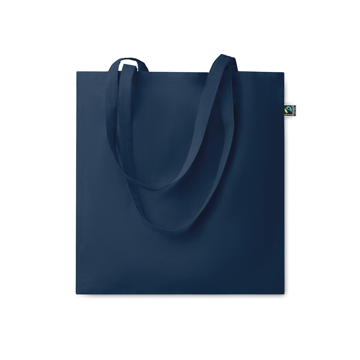 tummansininen fairtrade puuvillakassi