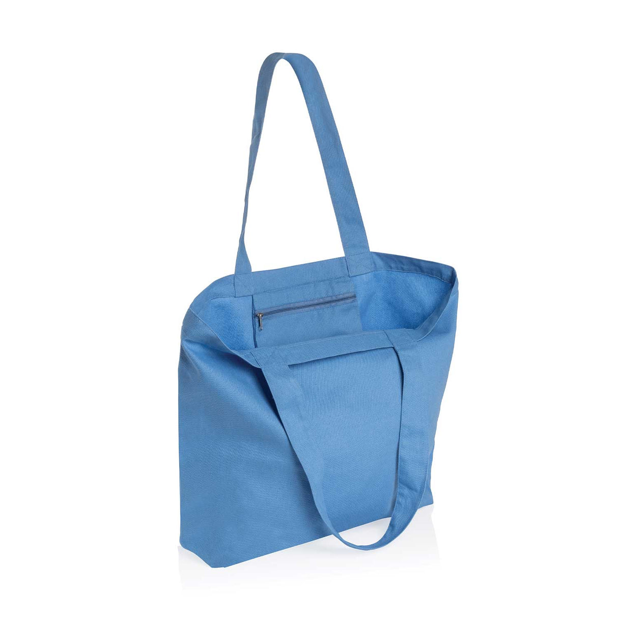 iso kangaskassi sisätasku, vaaleansininen 17-4139TCX, kierrätetty puuvillacanvas