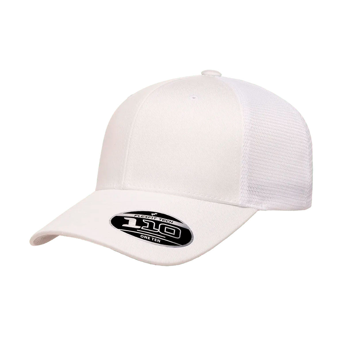 valkoinen flexfit 110 mesh cap verkkolippis