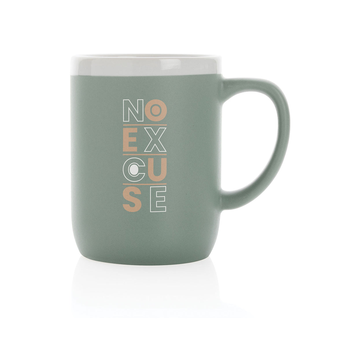 vihreä kahvimuki painatuksella, 300 ml