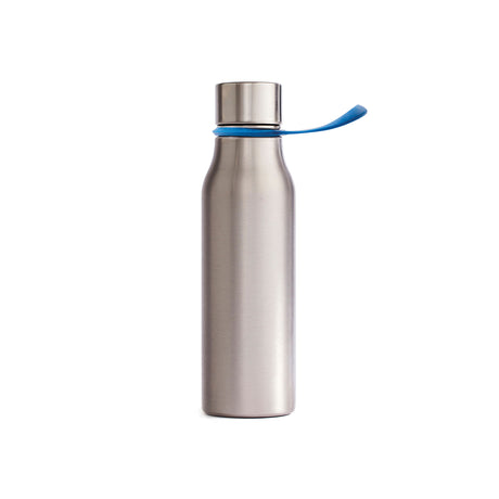 vinga lean teräksinen vesipullo 0,55L, sininen silikonilenkki