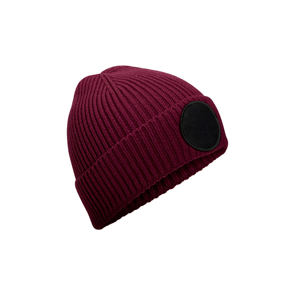 Circular Fashion Patch Beanie, burgundy, viininpunaine pipo