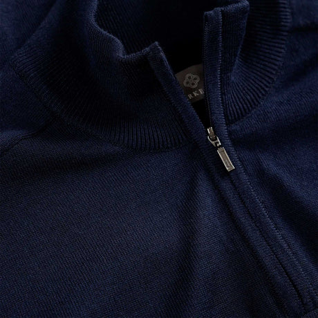 berkeley Wilton Merino Halfzip tummansininen miesten merinovilla neule half zip kaula-aukolla