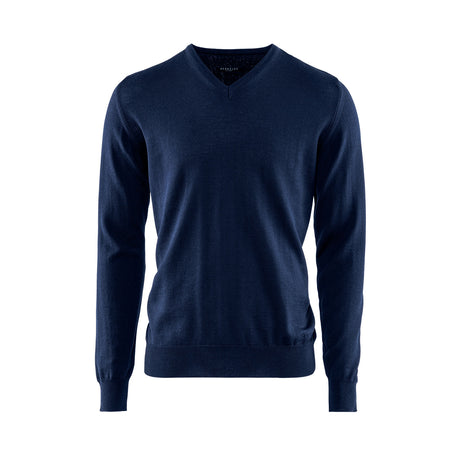 Berkeley Wilton Merino V-neck navy