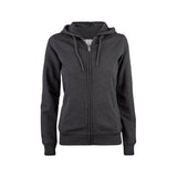 clique Premium OC Hoody Full Zip tummanharmaa naisten vetoketjullinen huppari