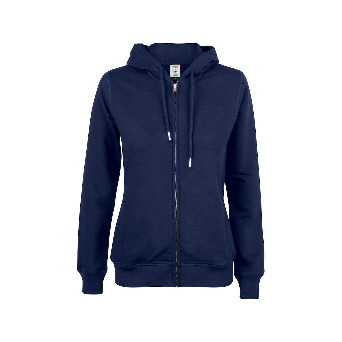 clique Premium OC Hoody Full Zip tummansininen naisten vetoketjullinen huppari